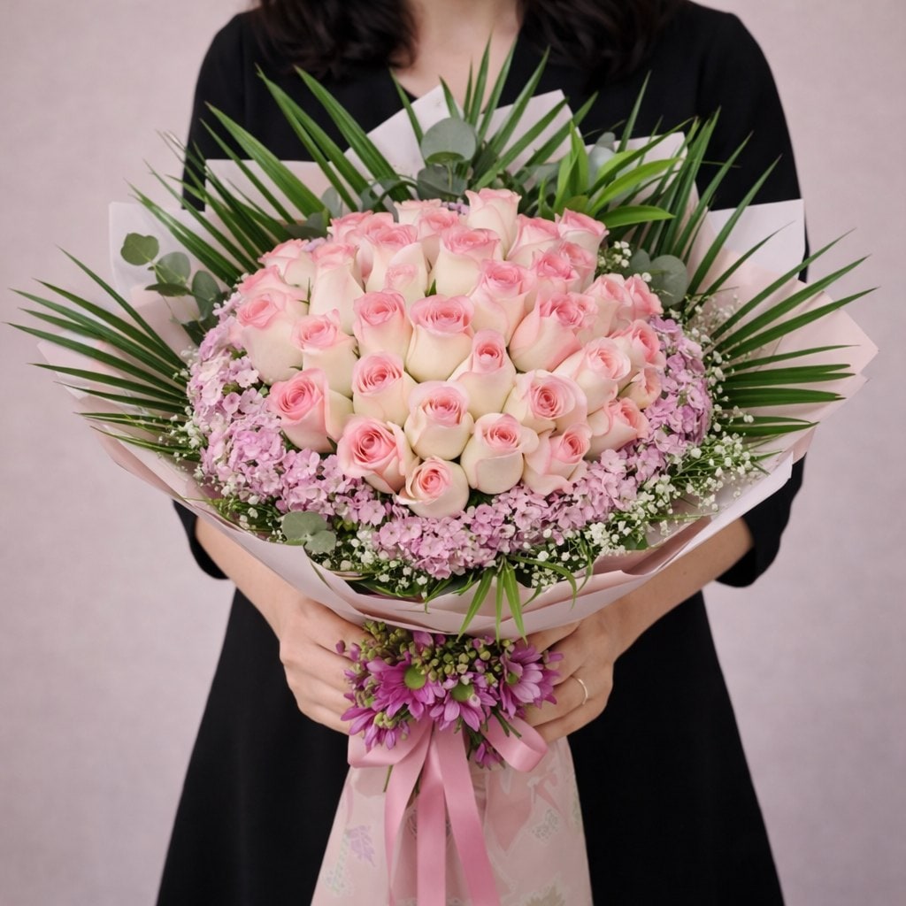 Zarif Pembe Gül Buketi